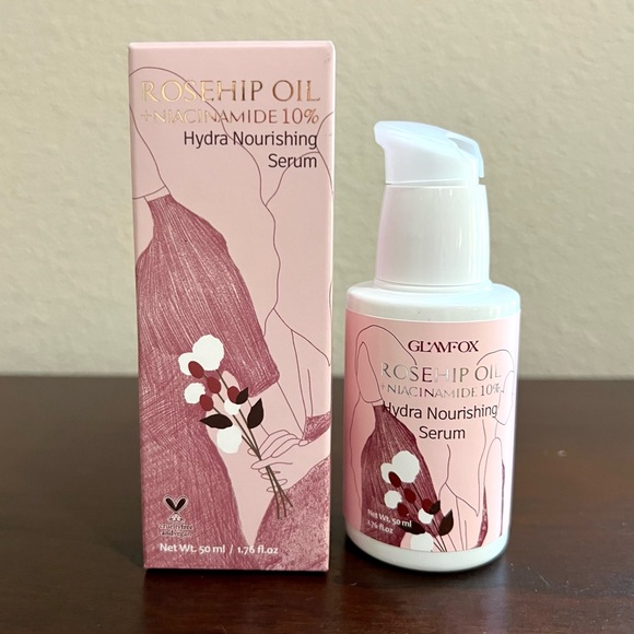 New GlamFox Rosehip Oil + Niacinamide 10% Hydra Nourishing Serum Korean Skincare
